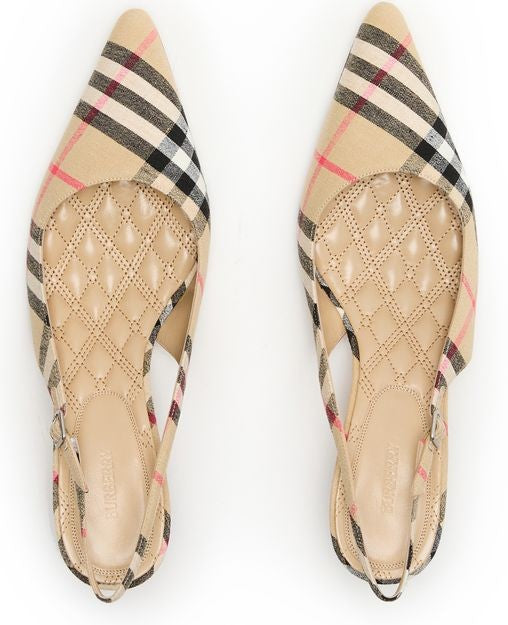 BURBERRY Birdie Check slingback pumps - Image 5
