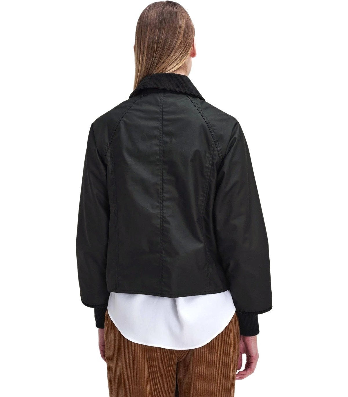 Barbour Beadnell Wax Black Cropped Jacket - Image 5