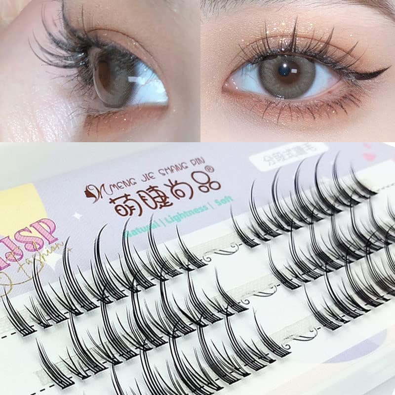 MENGJIESHANGPIN False Eyelash Extensions, Natural Parts, SNS Devil, C Curl, False, Matsueku, Genuine Product, Easy for Beginners, Halloween, Cosplay, Korea (Deep Devil)