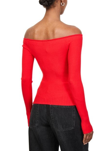 COURREGES Off shoulder rib knit top - Image 5
