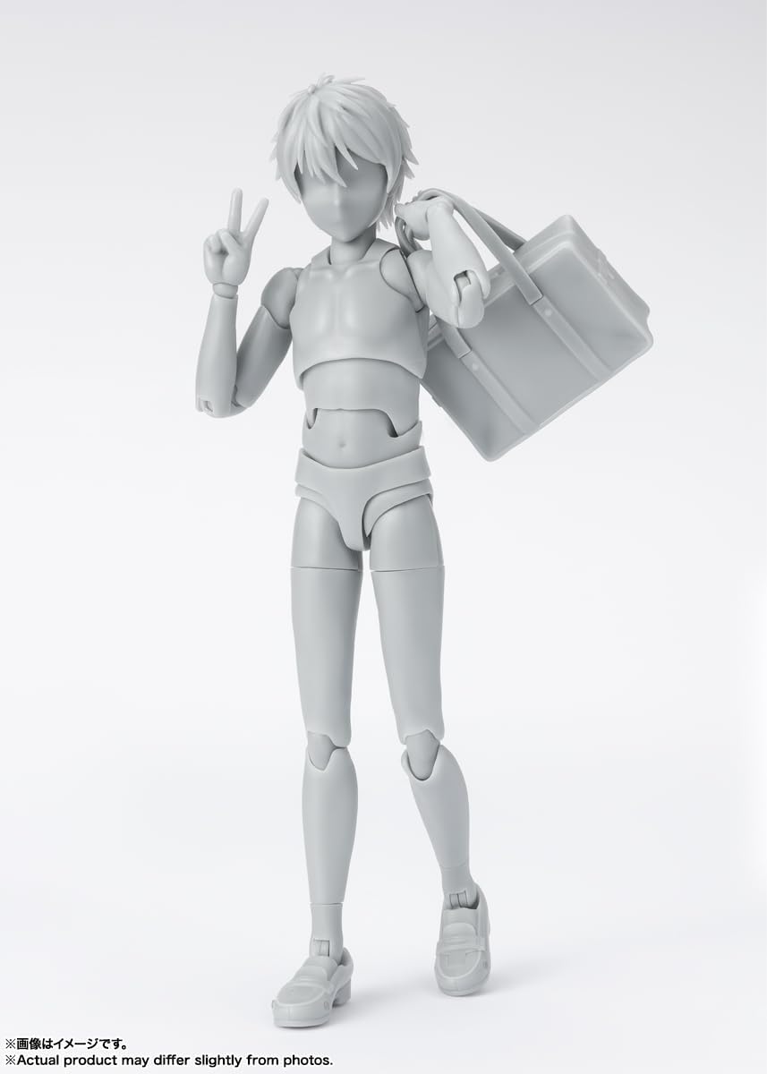 S.H. Figuarts Body-kun School Life Edition DX Set (Gray Color Ver.) Approx. 5.3 inches (135 mm), PVC & ABS Action Figure