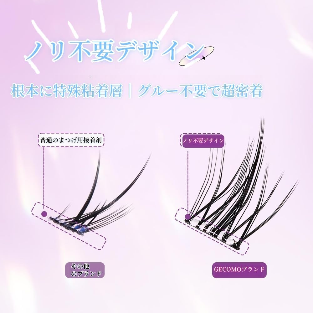 GECOMO #G6010 Lower False Eyelashes, Partial False Eyelashes, Straight Eyelashes, Natural False Eyelashes, No Glue Needed