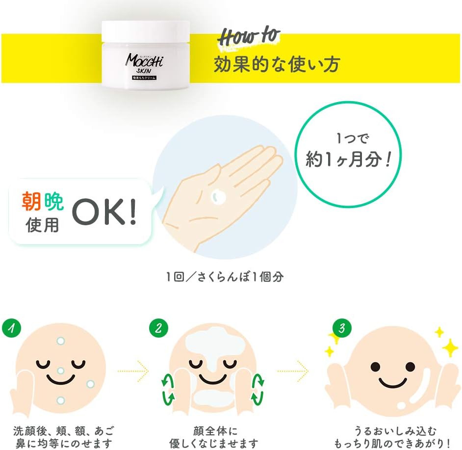 Mocchskin Adsorption Sticky Cream 3.2 oz (90 g) All-in-One Moisturizing Cream, Moist and Transparent, Moisturizing