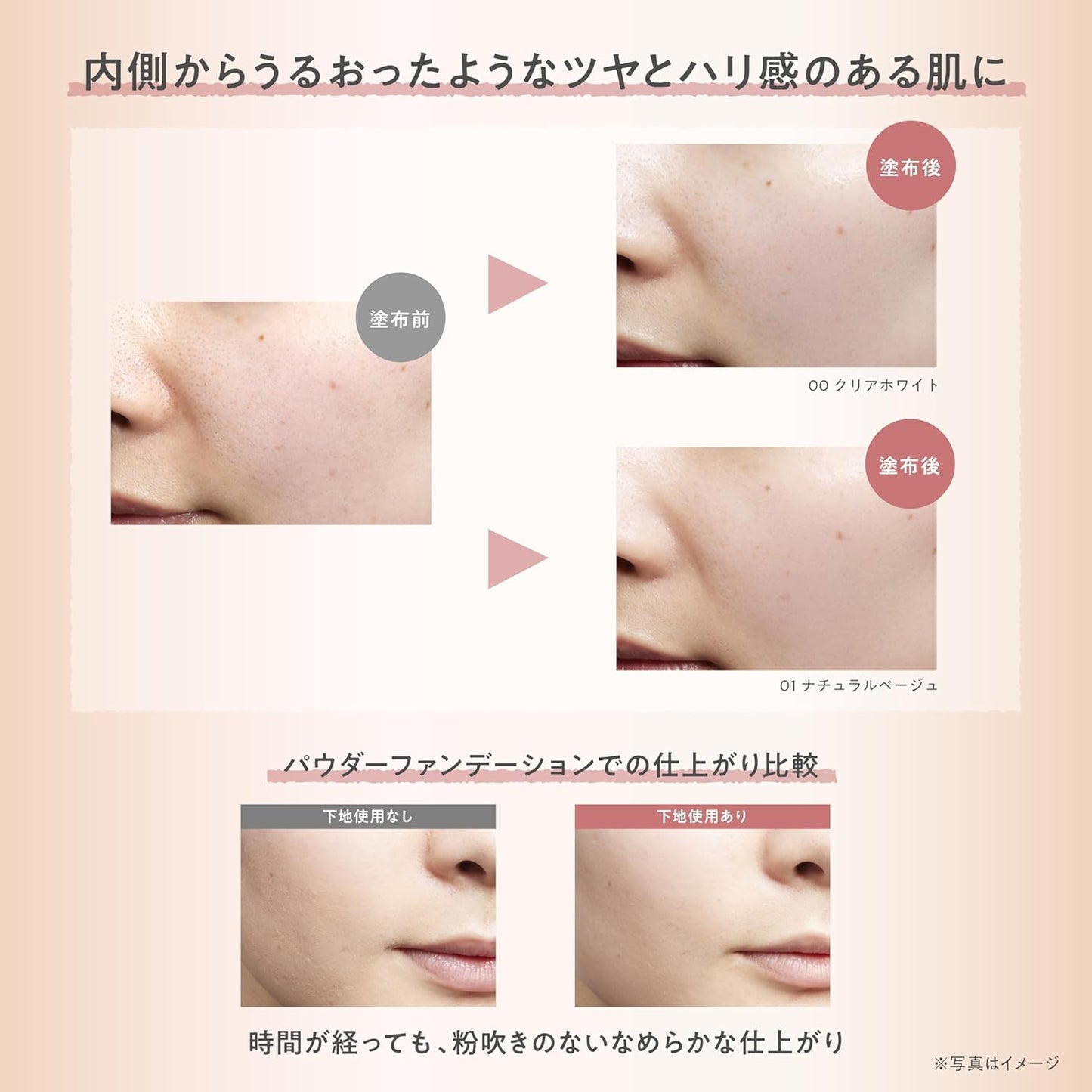 FASIO Moisturizing Cream Base (Cover) 01 Natural Beige 1.1 oz (30 g) Makeup Foundation SPF40 PA+++ Washable With Soap, Glossy Beauty Serum, Dry Retinol Derivative, Unscented