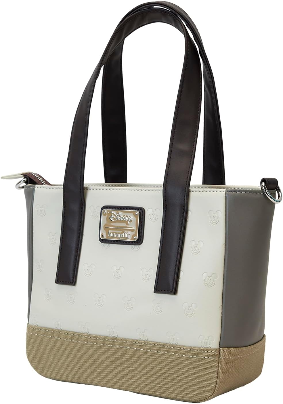 Loungefly Disney Mickey and Friends - Mini bolso de mano de piel sintética y lona