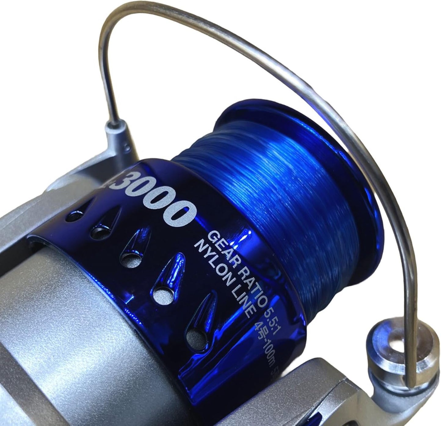 Riseway 3000 Basic Spin Reel with Thread, No. 4 - 110 m, Blue