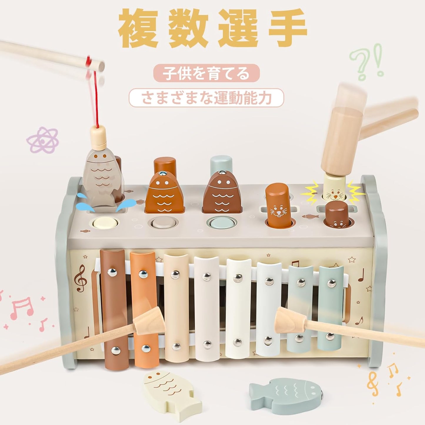 Montessori Toys for Boys and Girls, Educational Toys, Wooden Toys 1, 2, 3 Years Old, Birthday Gift, Hammer Toy, Fingertip Education, Montessori Teaching Tool, Early Development, Fingertip Training,