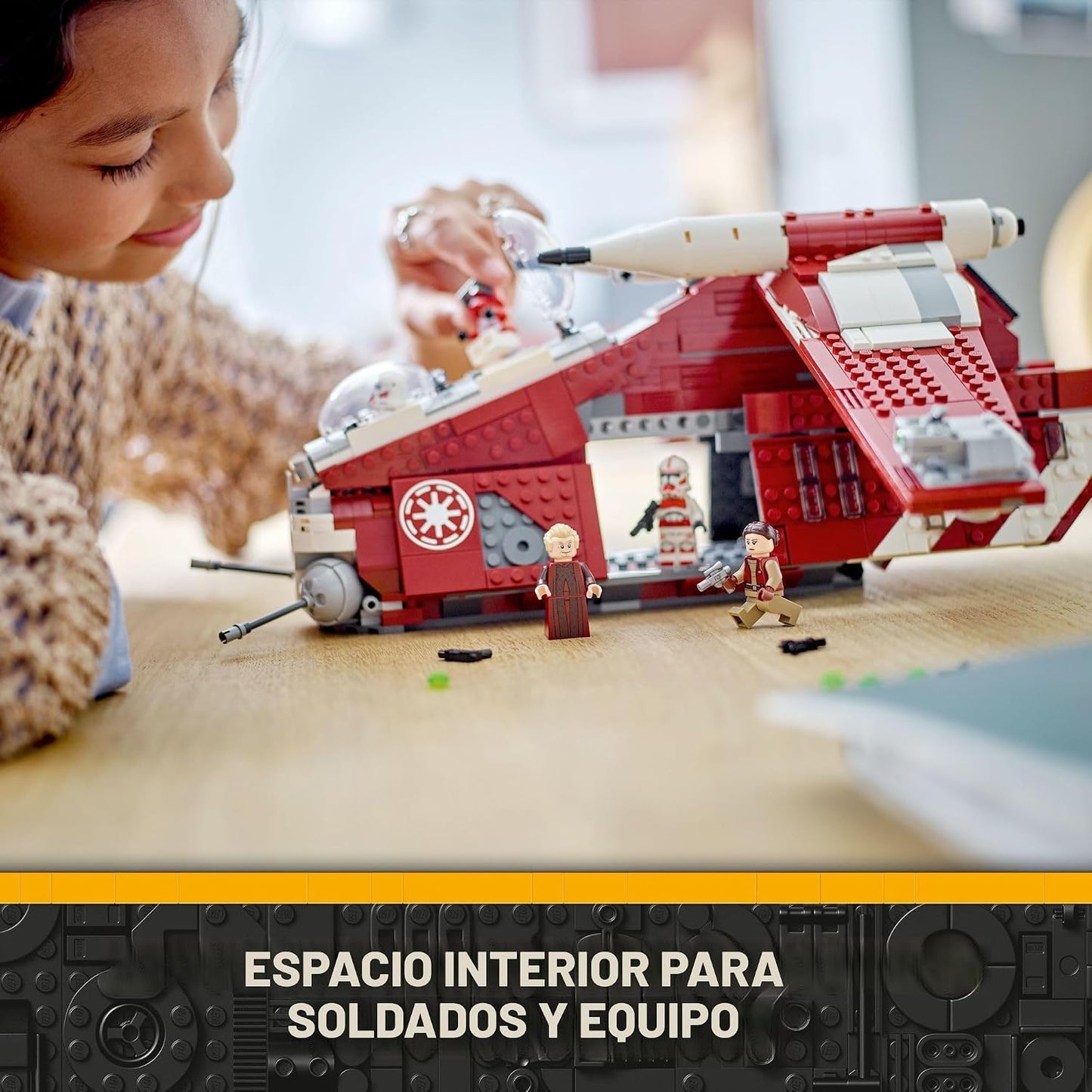 LEGO Star Wars Nave de combate Coruscant Guard 75354 Juguete para construir Star Wars para niños de 9 años, idea de regalo para fanáticos de Star Wars, incluyendo el canciller Palpatine, Padme y 3 minifiguras de soldado clon