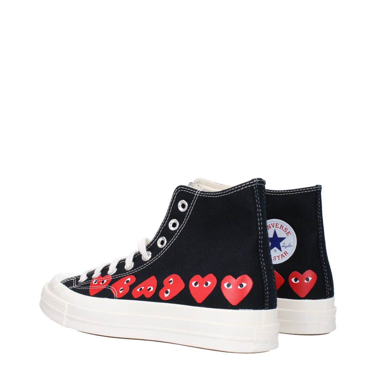 Comme Comme DesGarçonMen'S コンバーススニーカーファブリックブラック/レッド - Image 5