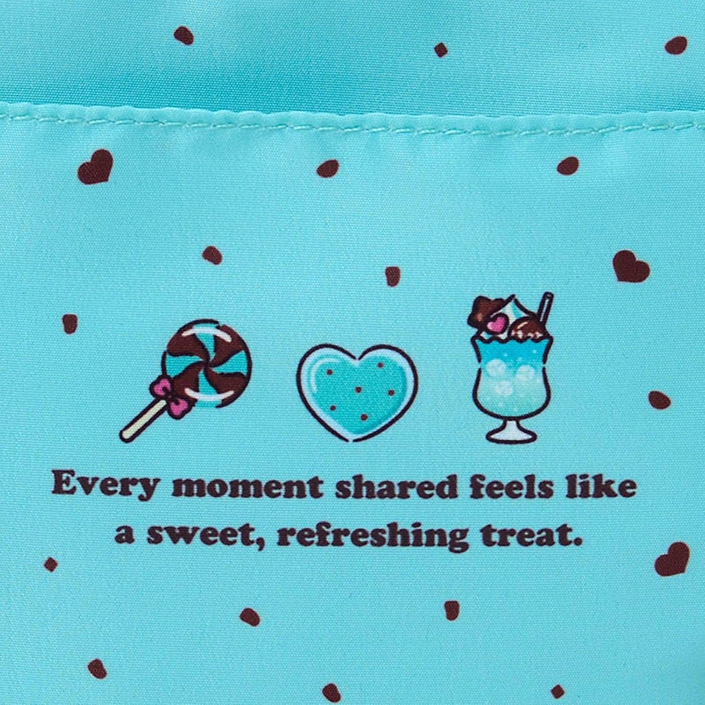 Sanrio 443387 Pouch (Chocolate Mint) Cinnamon Roll, Polyester, Cotton, ABS Resin, Recommended Age: 3 years and up