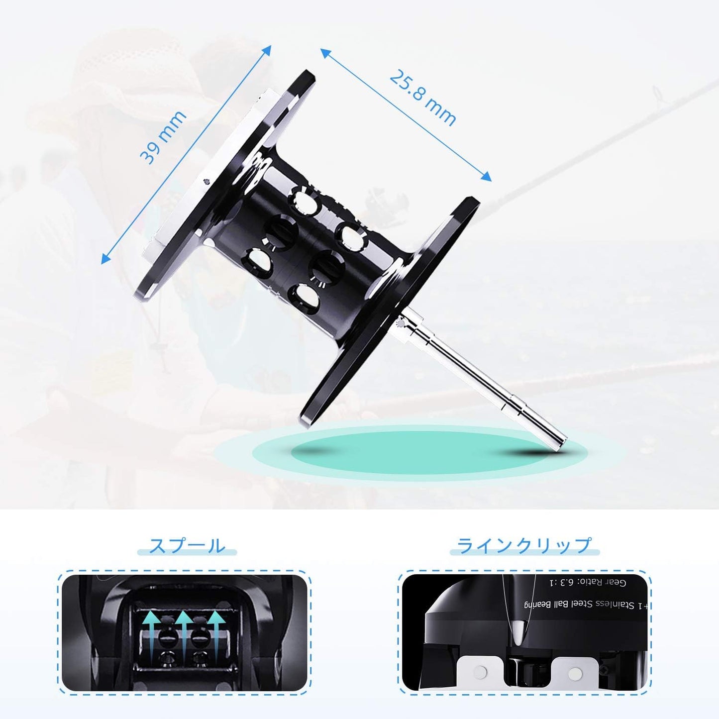 Watachamp Drop Shot Bait Reel with Counter, LED, Waterproof, Line, Counter Reel, Battery Replacement, Large Capacity Spool, Shore Jigging, Night Fishing, Sea Fishing, Egging, Lightweight, Tylava Reel,