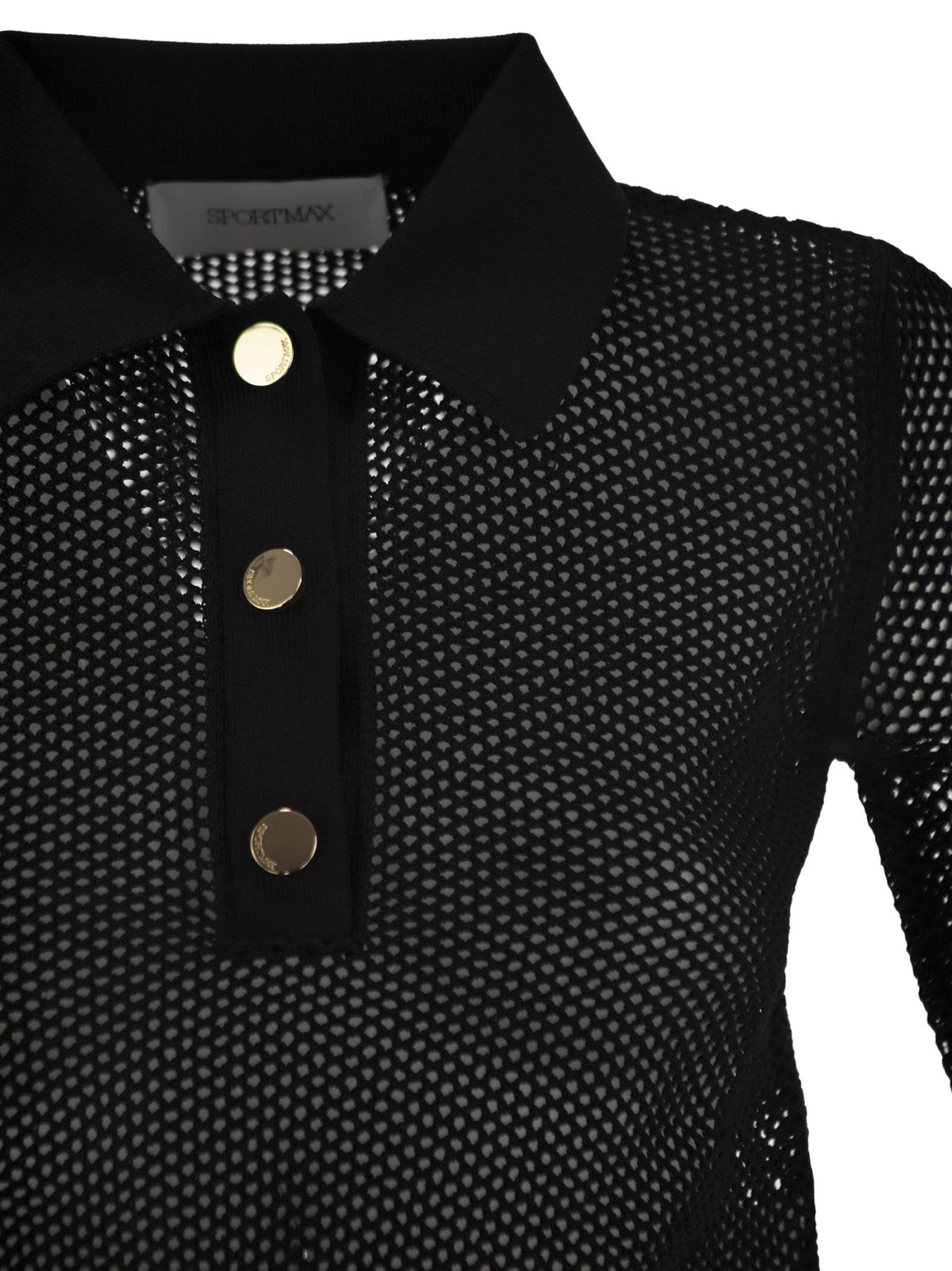 Sportmax SportMax Casta Mesh Knit Polo Shirt - Image 5