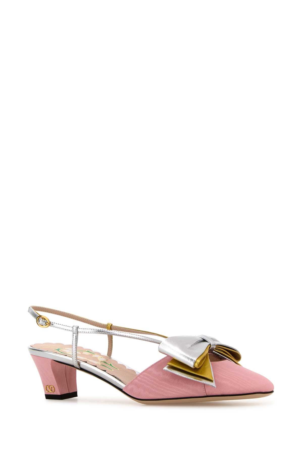 Valentino バレンティーノガラヴァニピンク生地ボウウポンプ - Image 5