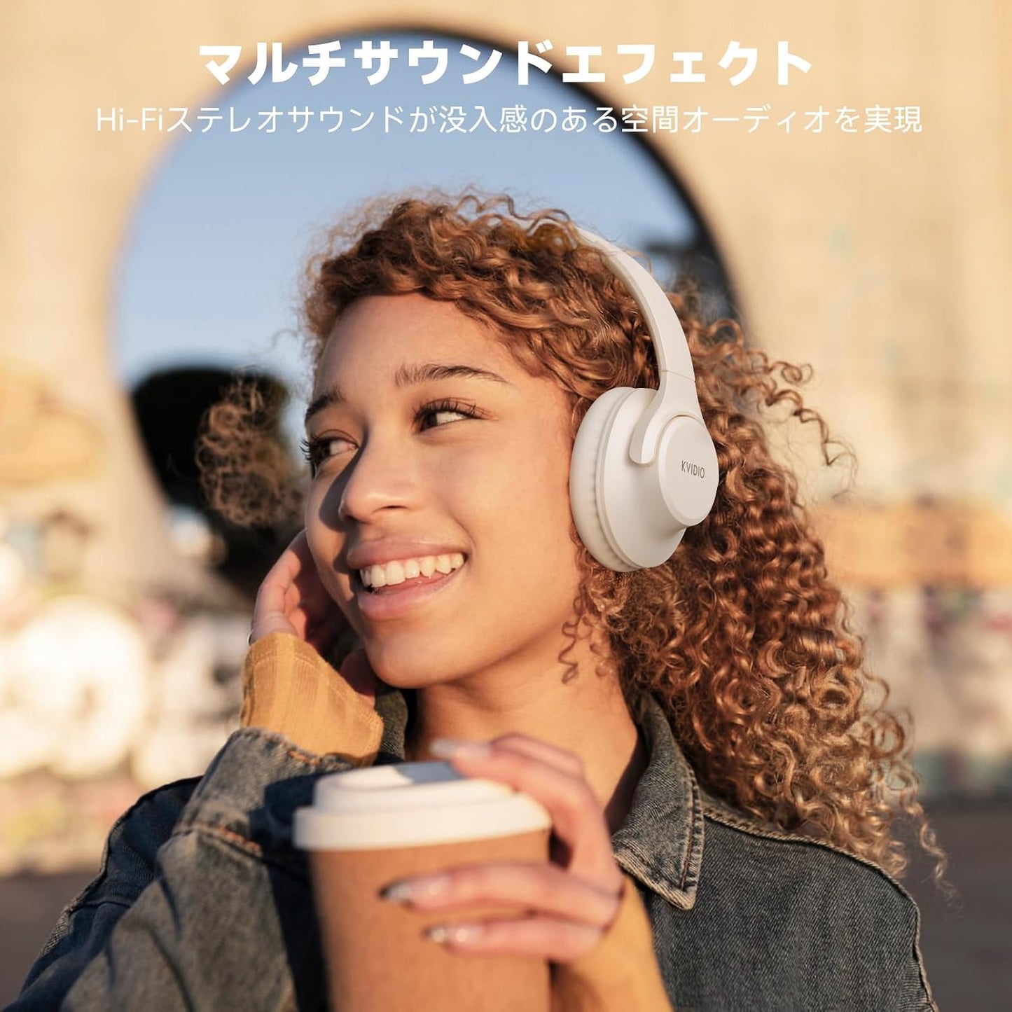 KVIDIO Wireless Headphones, Bluetooth 6.0, 65 Hours Playback, 1.6 inches (40 mm), HD Driver Unit, Over-Ear Headphones, Built-in Mic, Headphones, Wired Wireless, Dual Use, Noise Isolation, Sealed Type