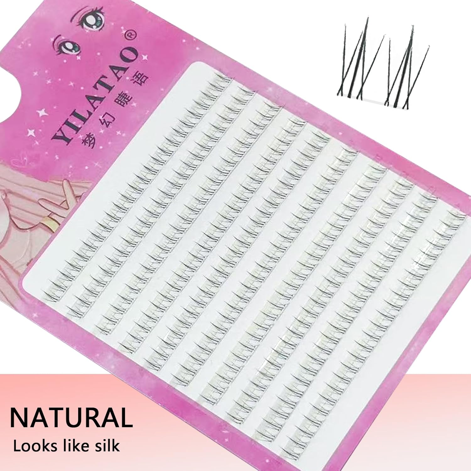 10 Rows Large Capacity False Eyelashes, Lower Eyelashes, Small Flame Design, Natural & Pop Eyelash Accessories