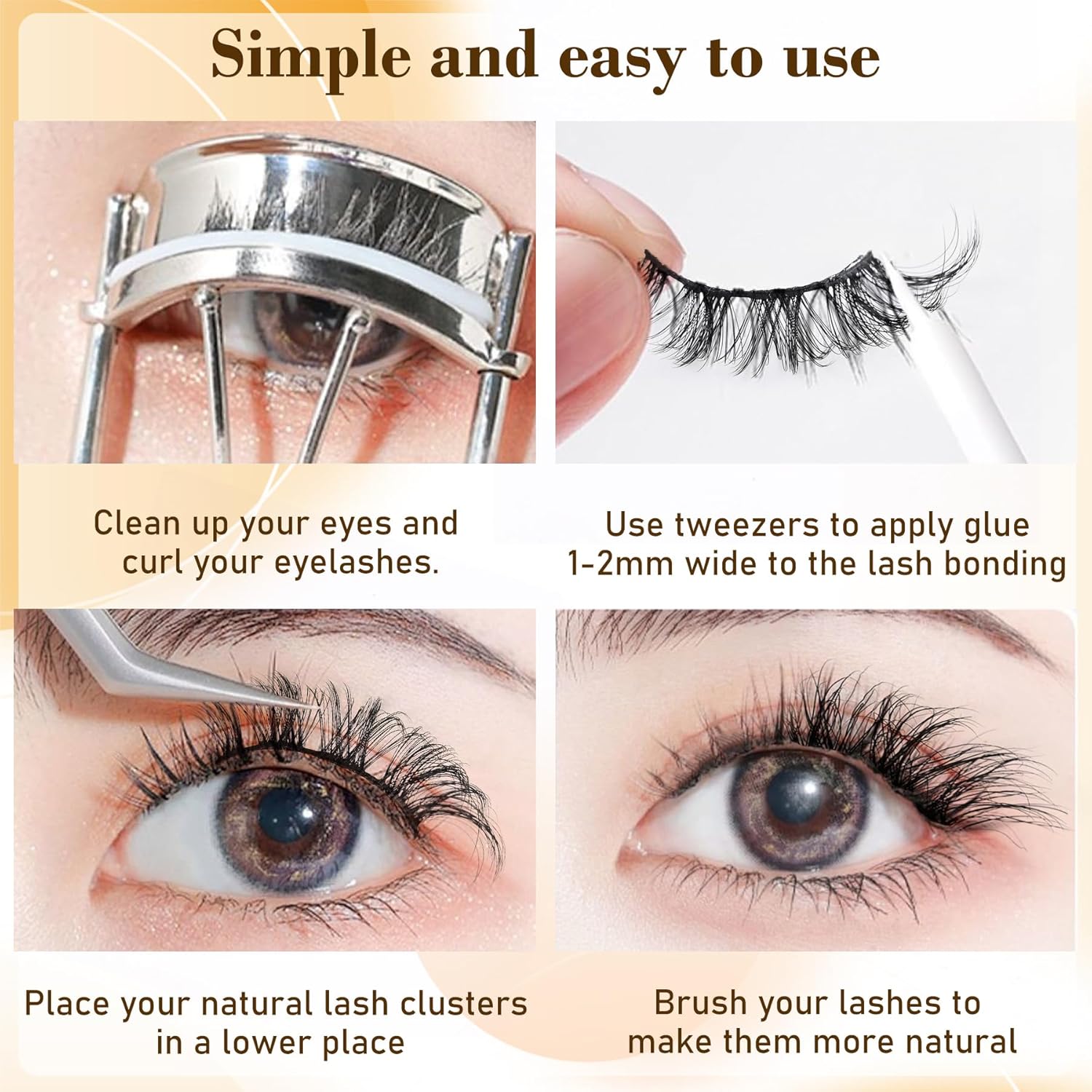 TORMEN Eyelashes Half Eyelashes 10 Sets,3D Eyelashes Handmade Set,Half Eyelashes Transparent Cat Eye Natural Short Eyelashes Mink Eyelashes (Hybrid)