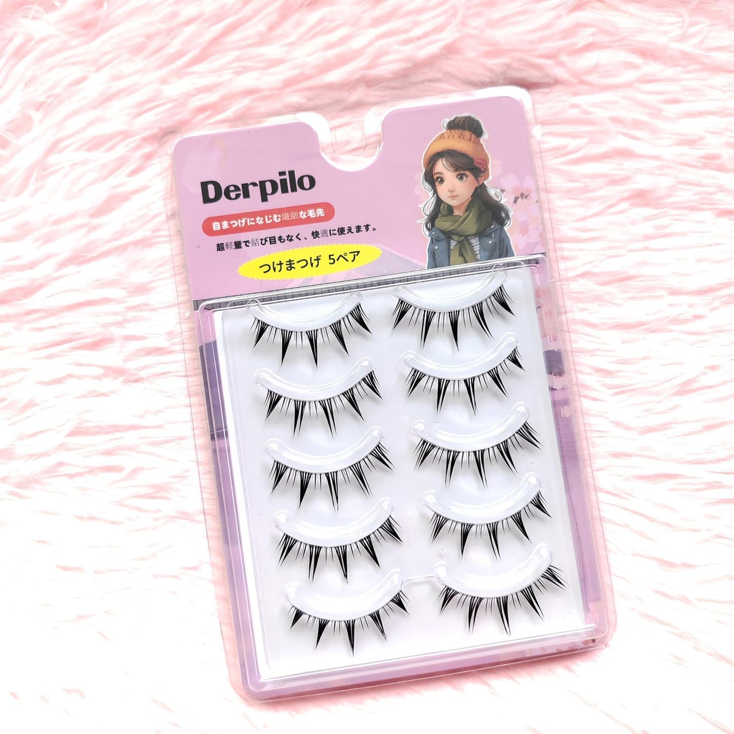 False Eyelashes, 5 Pairs, Natural Eyelashes, Eye Lashes, Short Eyelashes, For Upper Eyelashes, Transparent Axis, 3D Structure, Feeling of Bunch, Fine, False Eyelashes, Actress Eyelashes, Thin