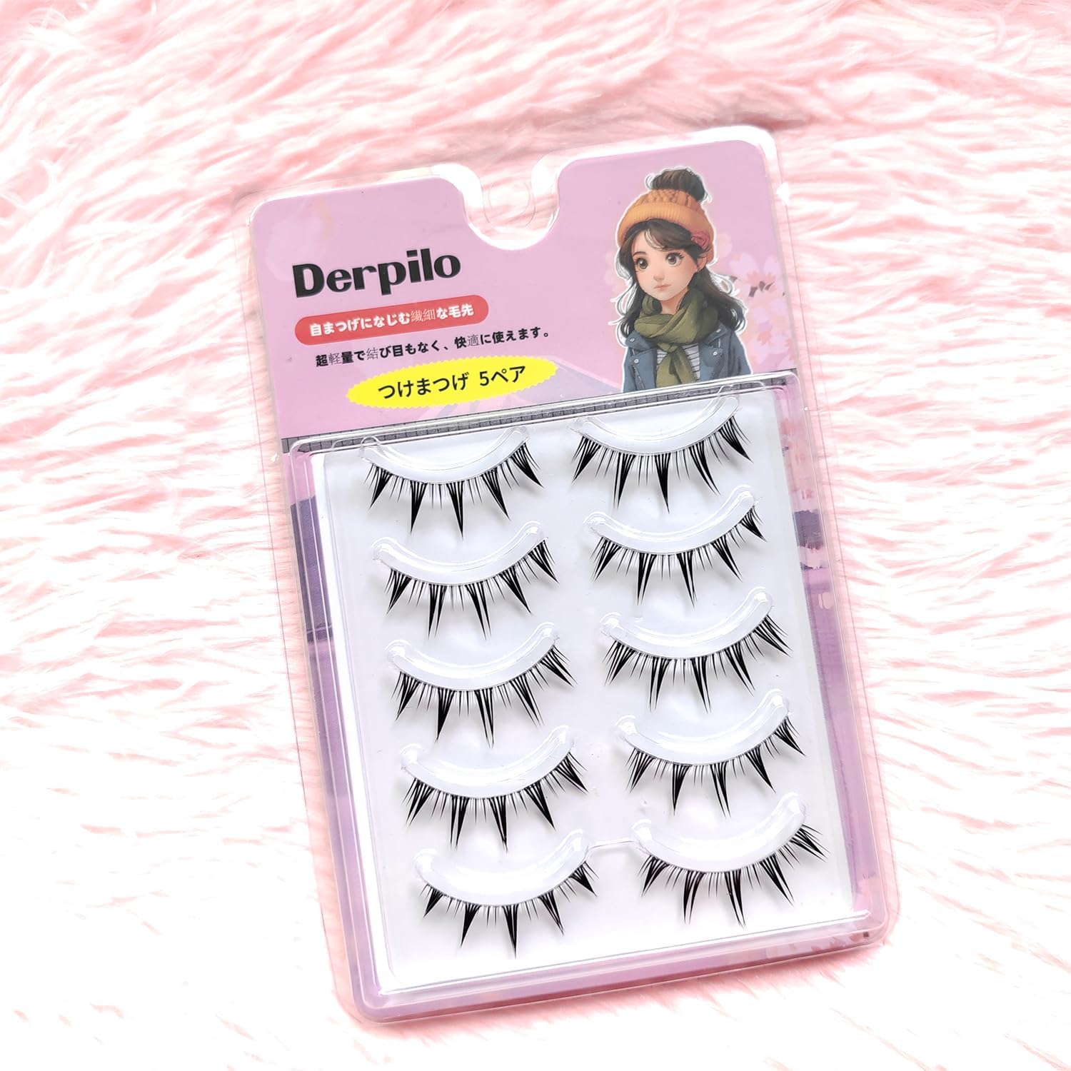 False Eyelashes, 5 Pairs, Natural Eyelashes, Eye Lashes, Short Eyelashes, For Upper Eyelashes, Transparent Axis, 3D Structure, Feeling of Bunch, Fine, False Eyelashes, Actress Eyelashes, Thin
