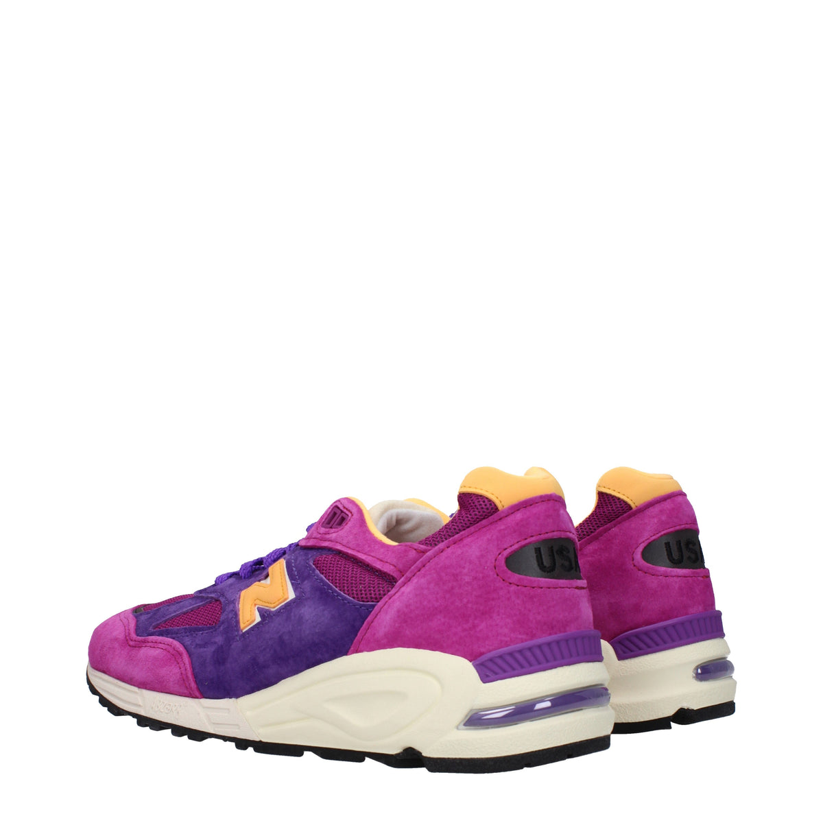 Designer Brand ニューバランススニーカー990メンズスエードパープル/イエロー - Image 5