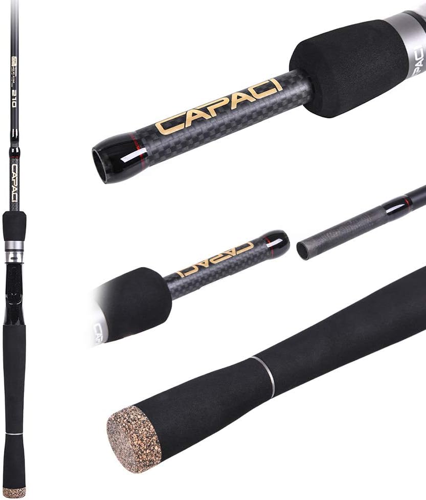 2.1m/2.4m 6 Section Carbon Spinning Casting Fishing Rod Lure Fishing Rod Hand Pole Fishing Tackle