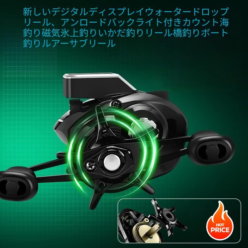 LumoLight電動リール ベイトキャスティングリール、電動リール 最大ドラグ海釣りに使いやすい、 10 スピード強力磁気ブレーキ スーパードラグ力、ィッシングリール 湖 川用 海釣り 淡水釣りベイトキャスティングリール 、野生釣りや海釣りに最適 長距離ラフト釣り [並行輸入品]