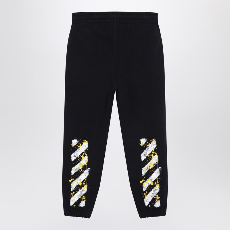 Off Off White™ Black Diagonal Splat Logo Jogging Trousers - Image 5
