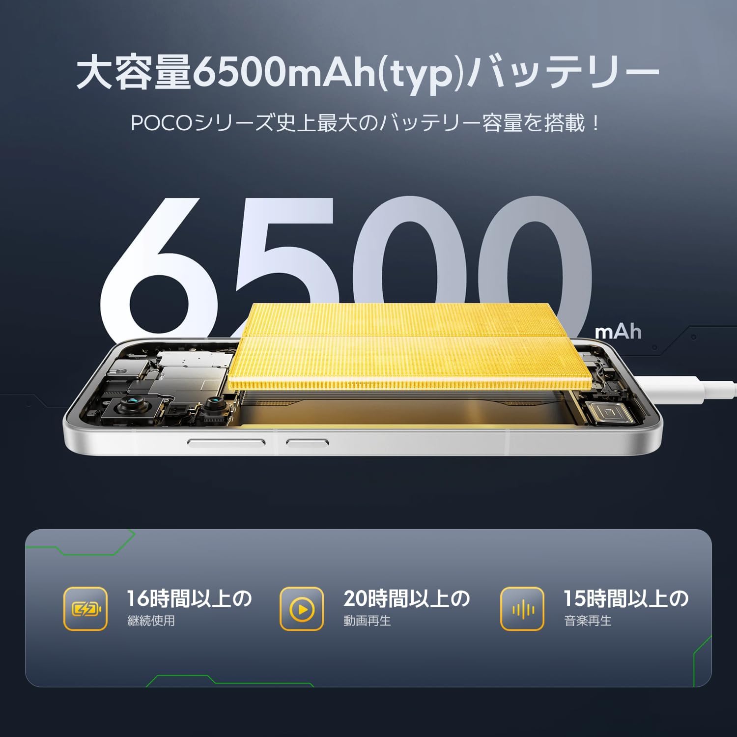 Xiaomi POCO F7 12 GB + 256 GB, Japanese Version, Sim-Free Smartphone, Snapdragon 8s Gen 4, 6,500 mAh, 6.83 inch, High Definition Display, 90 W Hypercharge, Compatible with docomo/au/SoftBank/Rakuten