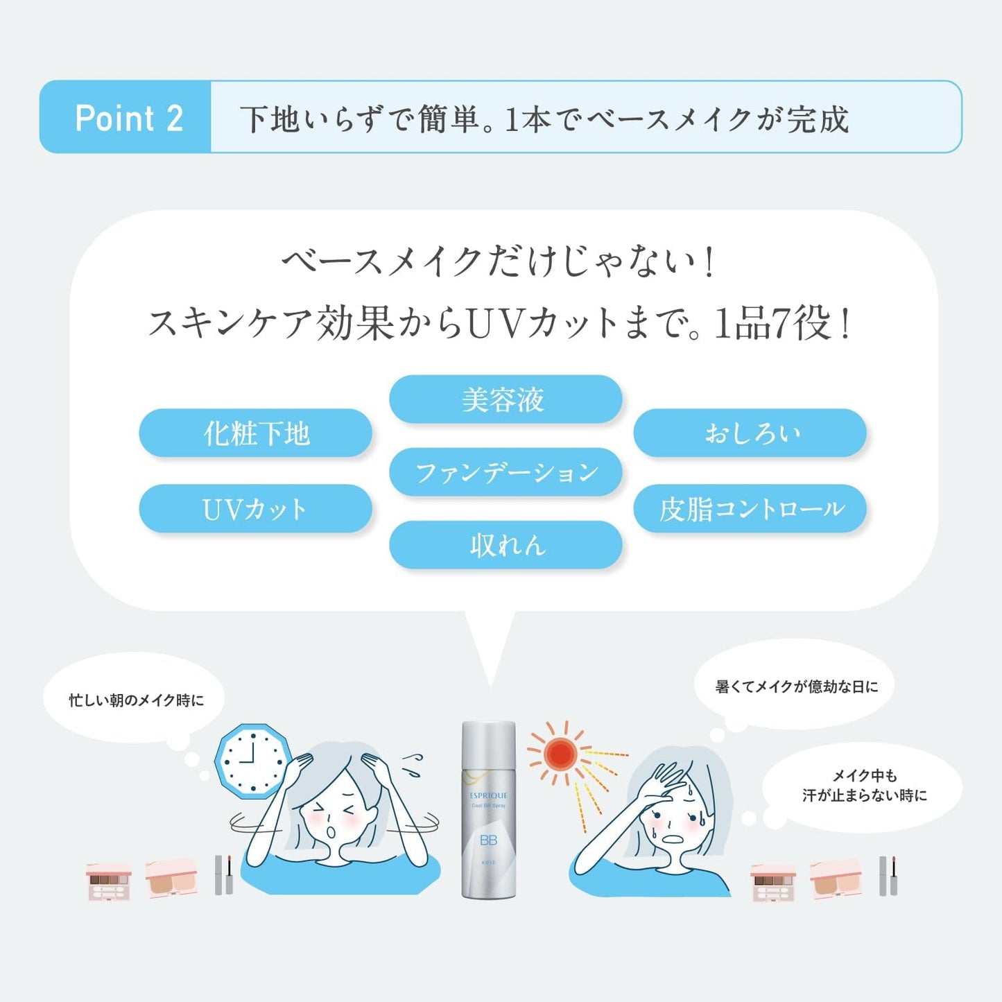 ESPRIQUE SPF50+ PA++++ Cool Touch BB Spray UV 50 S 00 Pink Beige 1.8 oz (50 g) Unscented