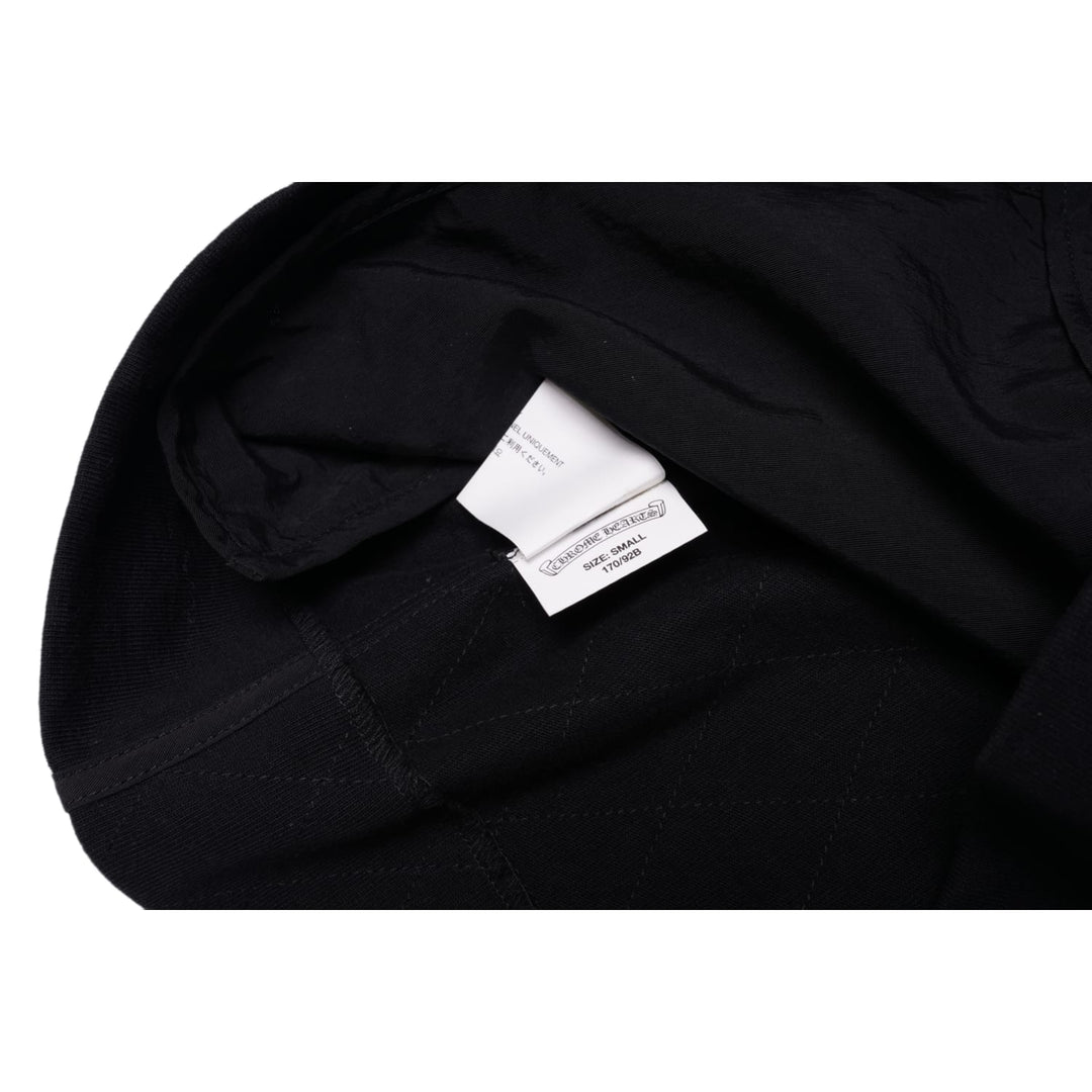 CHROME HEARTS 'LEATHER CROSS SPINE PATCHES' BLACK PAPA ZIP UP VEST