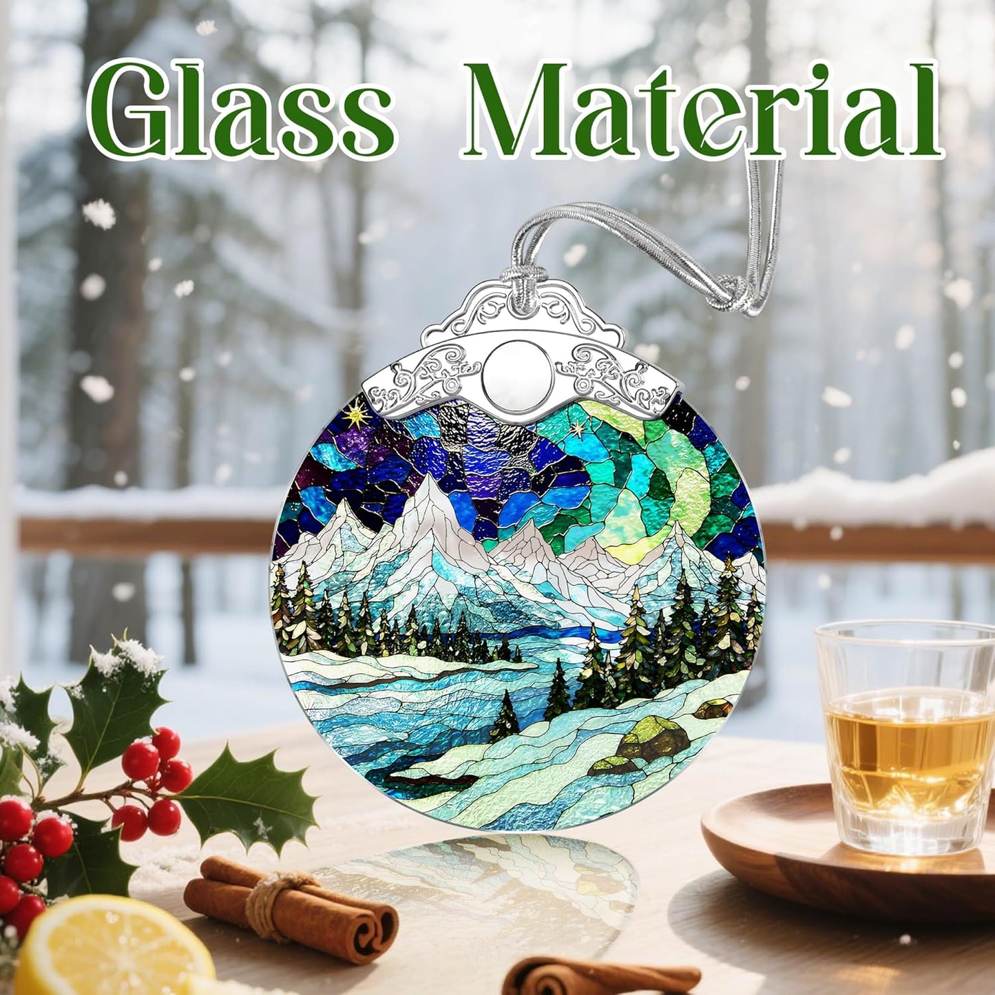 Adornos de Navidad de paisaje de montaña: adornos para árbol de Navidad, decoración navideña para alpinista, relleno de calcetines, ideas de regalo, regalos de Navidad y regalos para amantes de la