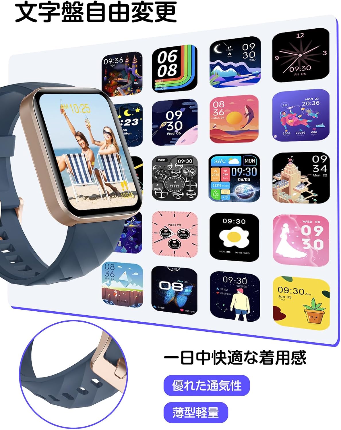 Dakofied Smart Watch, Bluetooth Calls, Compatible with iPhone & Android, Pedometer, Notifications, Women's, Men's, Wristwatch, 1.85-inch Screen, 100+ Exercise Modes, Long Lasting Battery, Certified