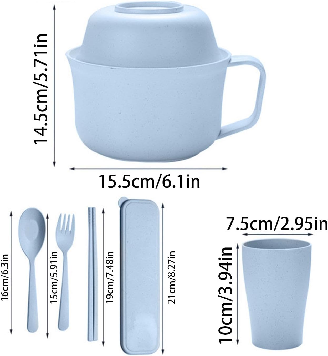 Ramen Bowl Cooker Set, Ramen Bowl Set | Ramen Bowl Set Instant Ramen Microwave Bowl Set - Ramen Noodle Microwave Bowl Set with Chopsticks Spoon for Ramen, Pho, Udon, Soba, Noodles