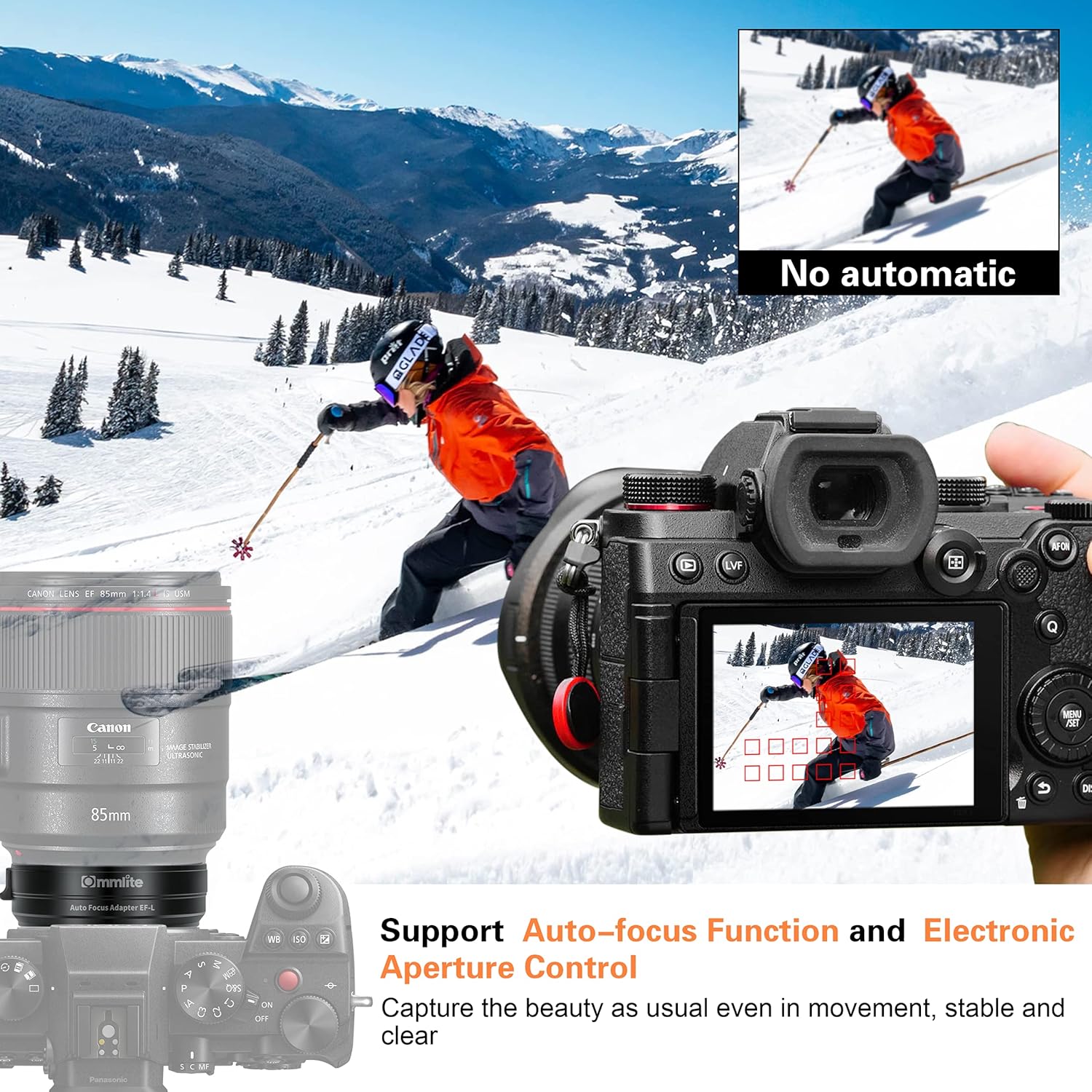 Commlite CM-EF-L Mount Adapter, Canon EF/EF-S Lens to SIGMA FP, Panasonic S5 S1, S1R, S1H, Leica SL601 SL2 L Mount Adapter, Mount Conversion Adapter, for L Mount, Lens Adapter Ring for Camera