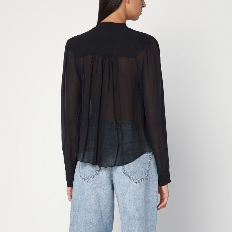 Marant イザベル・マラン・エトレ・ブラック・ノーリン・ブラウスのビスコース・クレープ - Image 5