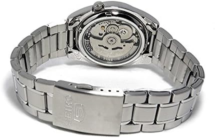 Father's Day Gift Automatic SEIKO Five Automatic Metal Strap Watch Back Skeleton for Men (SNKL53K1 SNKL55K1) (SNKL55K1 (Black))