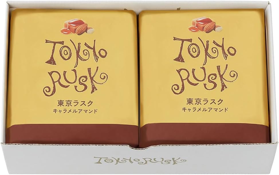 Tokyo Raku Cracker Caramel Almond Raku Crackers 16-Piece Set for a Slightly Luxurious Snack Time Slightly Crispy Bread Texture Luxurious Caramel Almond Flavor Gift Present