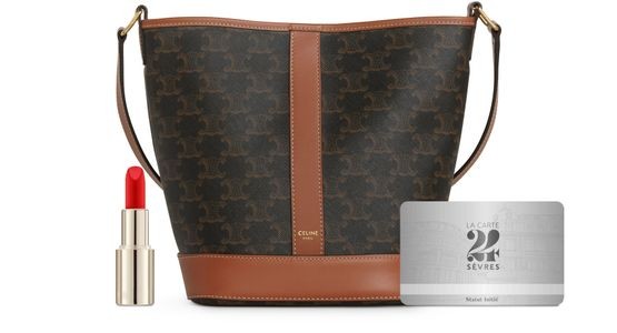 CELINE Small bucket in Triomphe canvas and calfskin - Image 5