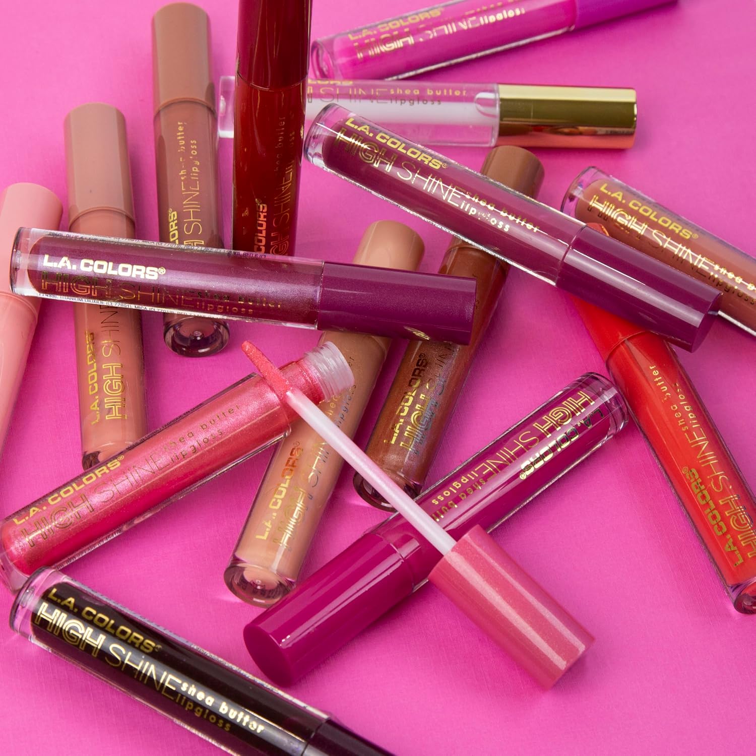 Manteca de Karité Lip Gloss de lato brillo L.A. Colors, de 0,14 onza, Transparente