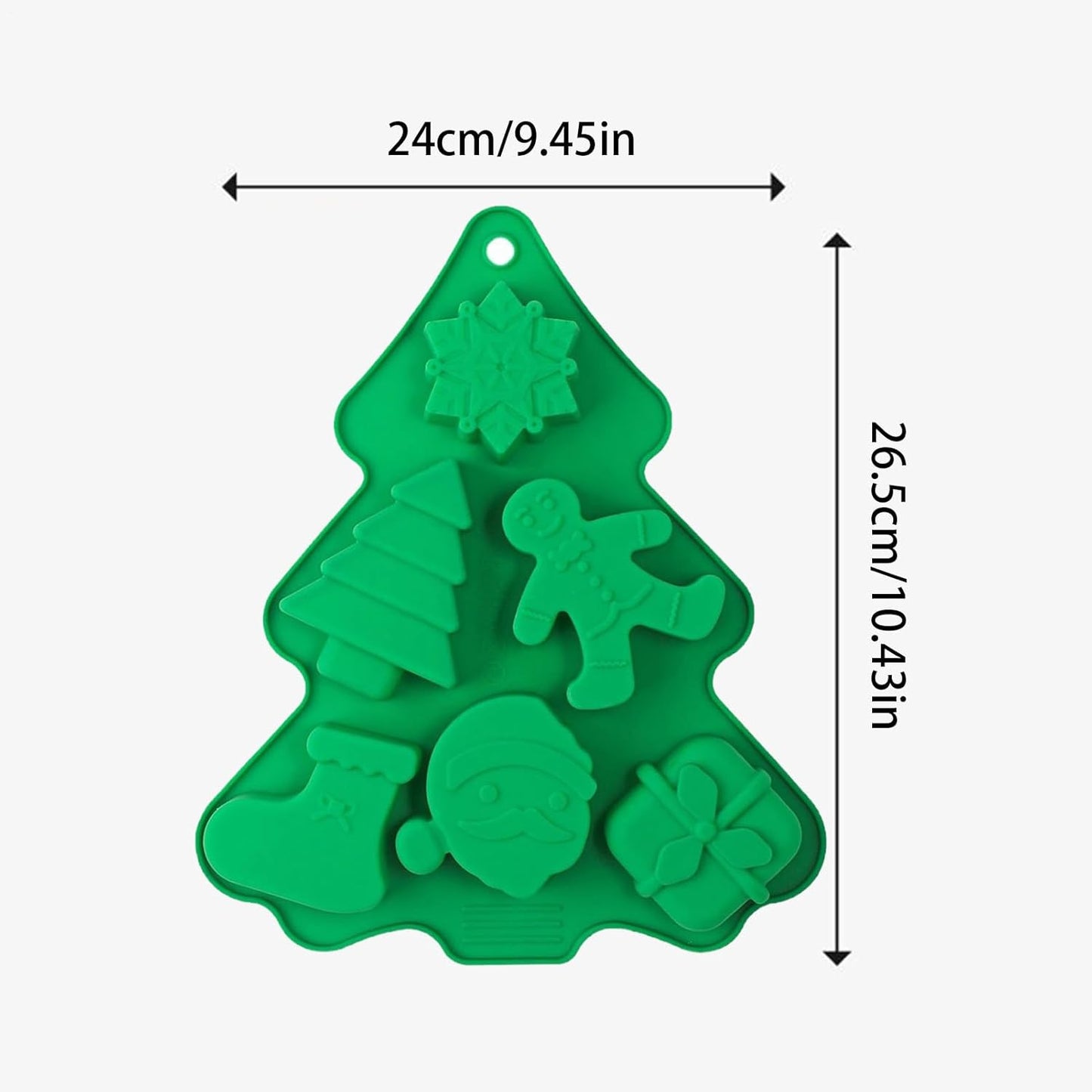 クリスマス チョコレート モールド | 6穴 シリコン キッチン ベーキング ツール | 立体ケーキ用スノーフレーク・ツリー・サンタ型 | パン菓子 チョコレート クッキー フォンダン カップケーキ トッパー ムース キャンドル エポキシ樹脂 キッチン用