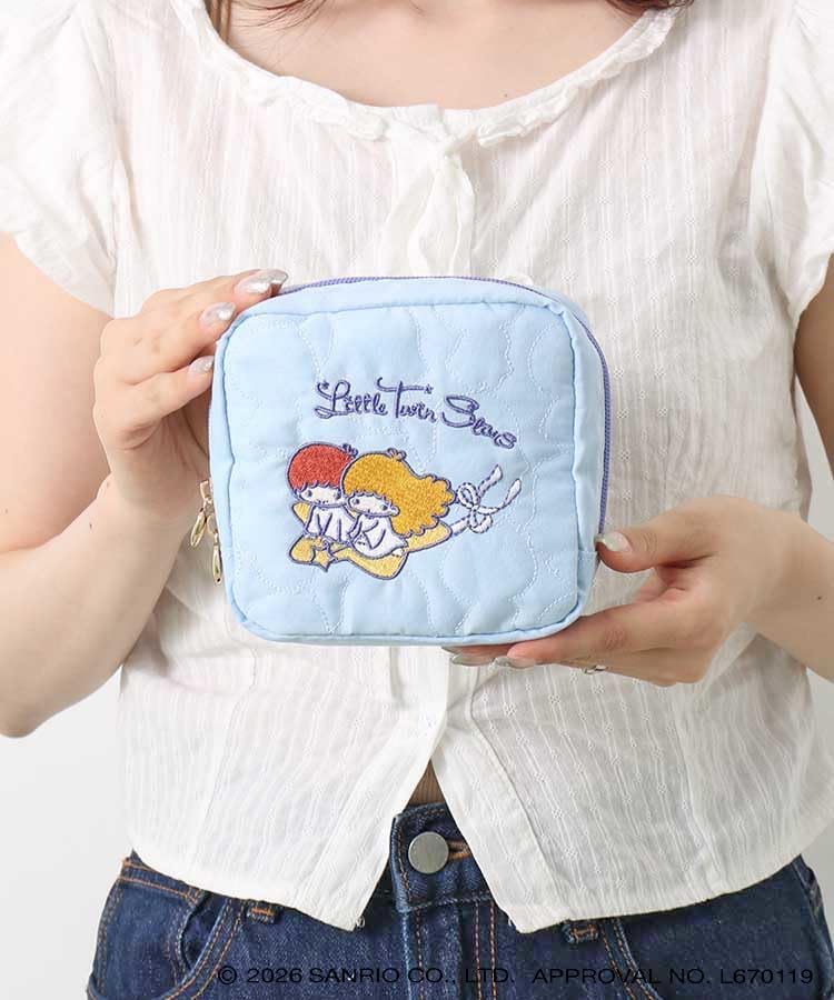 Bleu Bleuet Sanrio Quilted Pouch, Sanrio Characters, Cosmetic Pouch, Makeup Pouch, Large Capacity, Retro, Braun