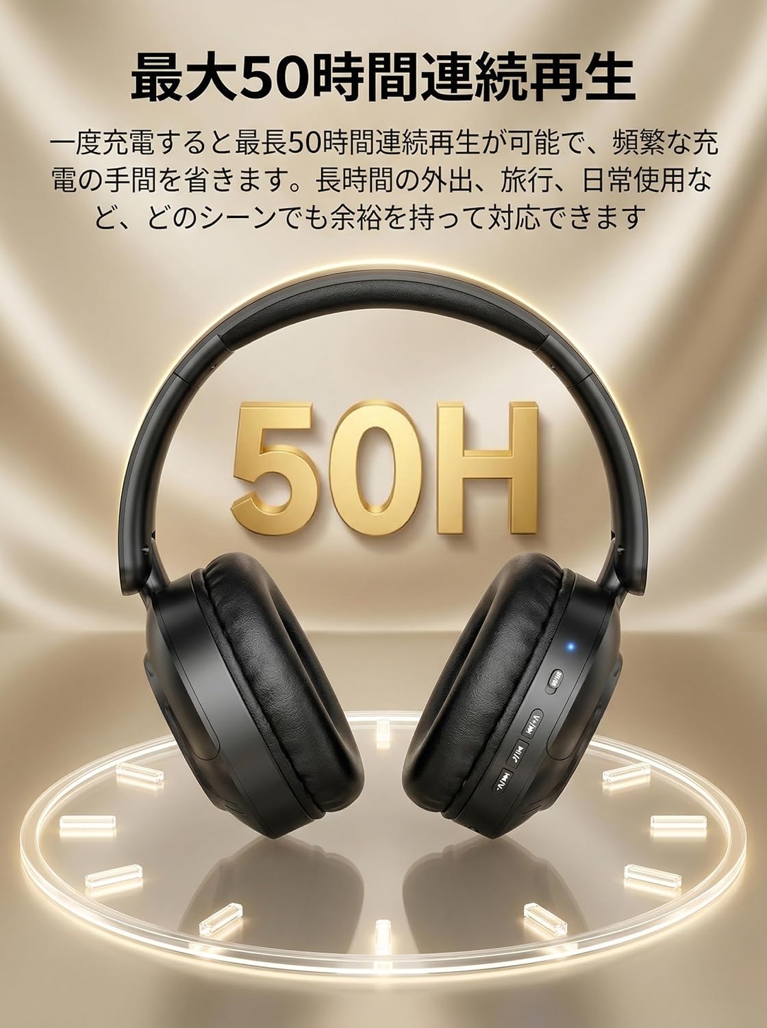 Bluetooth Headphones, 2026 New Bluetooth 5.4, Wireless Headphones, Active Noise Canceling (ANC), Up to 50 Hours Playback, Supports TF Card, Wired & Wireless, 1.6 inch (40 mm) Driver, Hi-Fi Sound