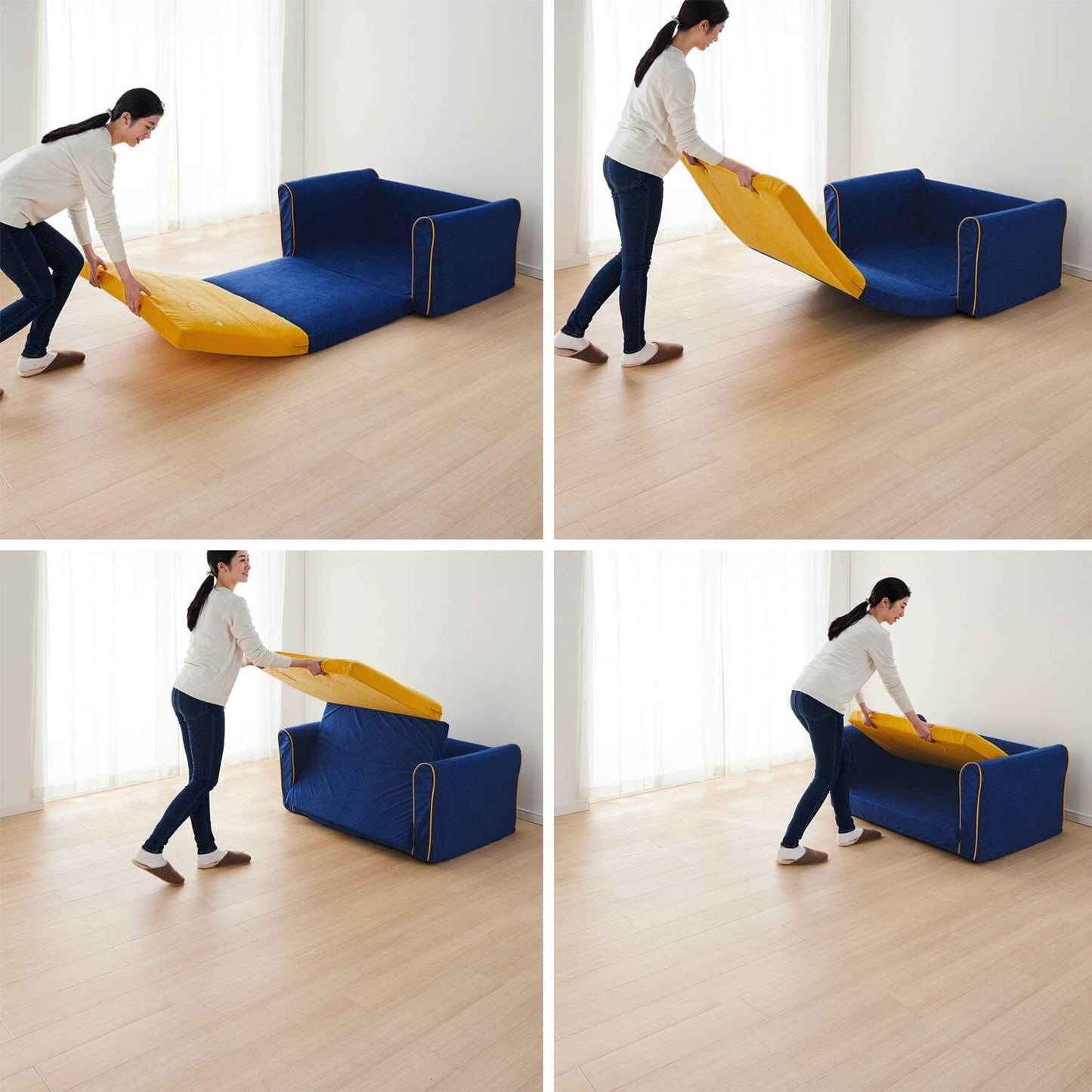 Belle Maison Disney Sofa Bed, Character, Image Sofa Bed, Beauty and the Beast (Navy)