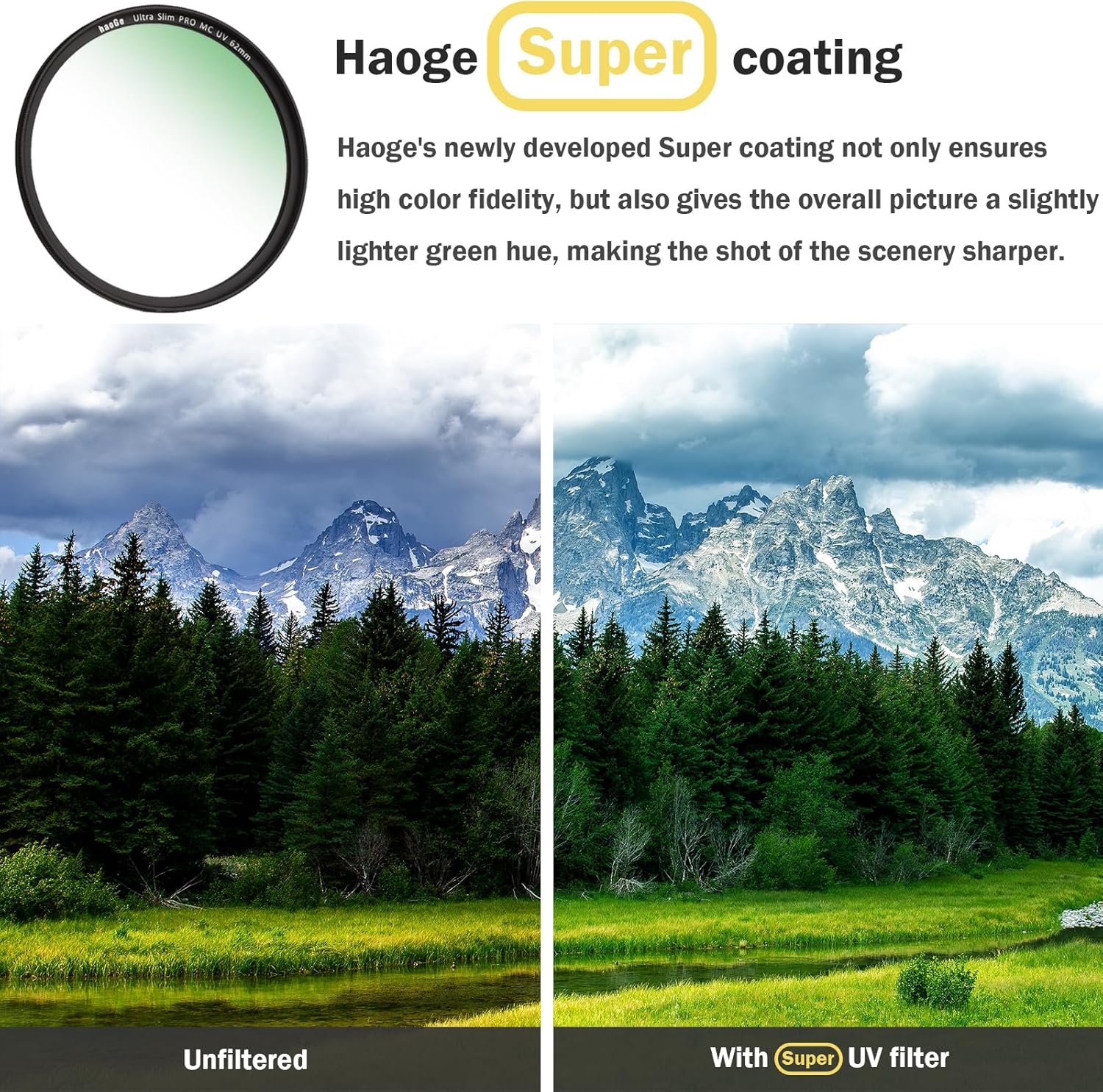 Haoge 58mm ウルトラスリムMC UVプロテクションマルチコート紫外線レンズフィルター Canon 800D 700D 200D 1300D 60D EF-S 18-55mm f4-5.6 is、55-250mm F4-5.6 レンズ用