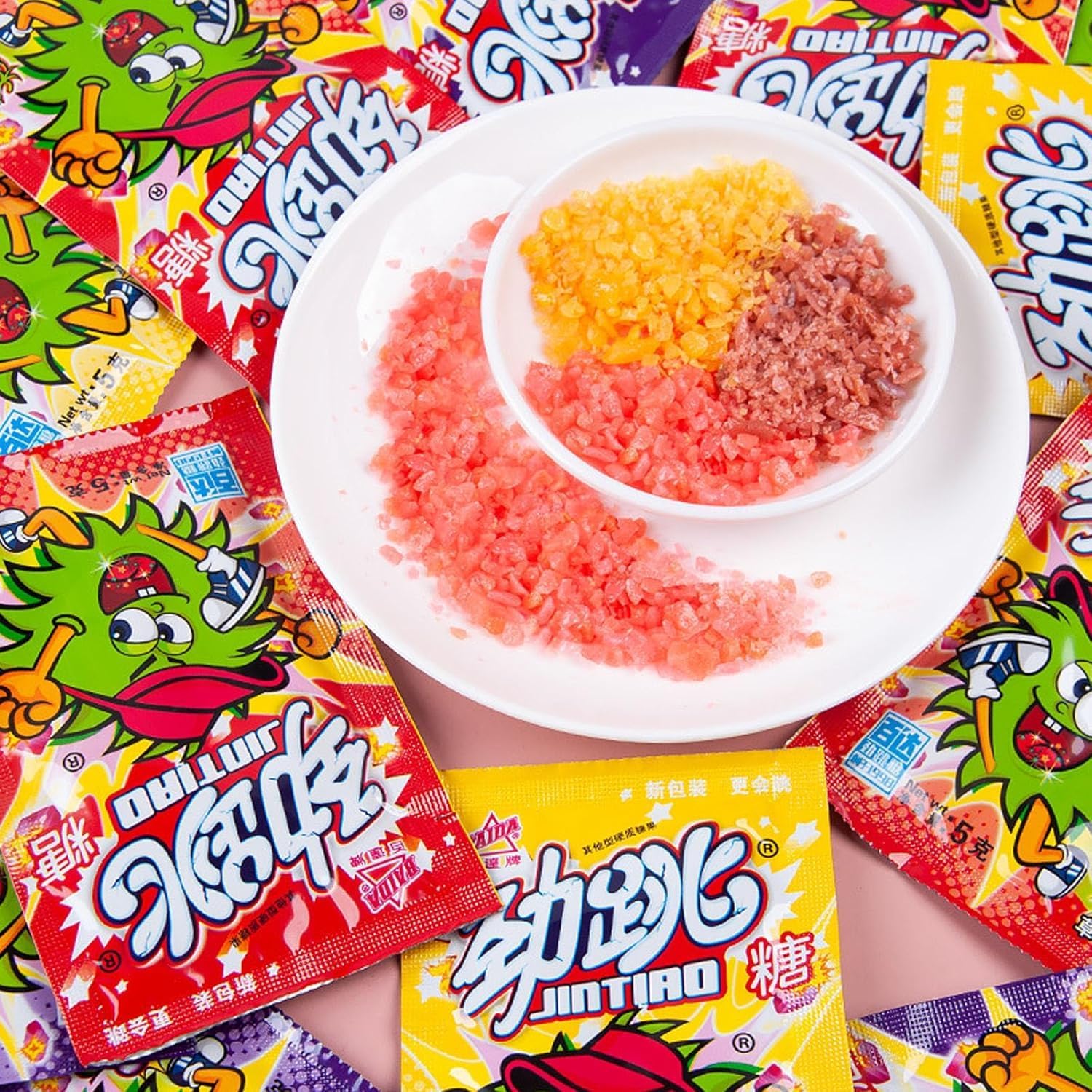 Popping Candy 3g*30 packs, 3 different flavor combinations (orange, strawberry, grape), invigorating popping experience, nostalgic childhood treats, individually packaged, easy to share, fun candy