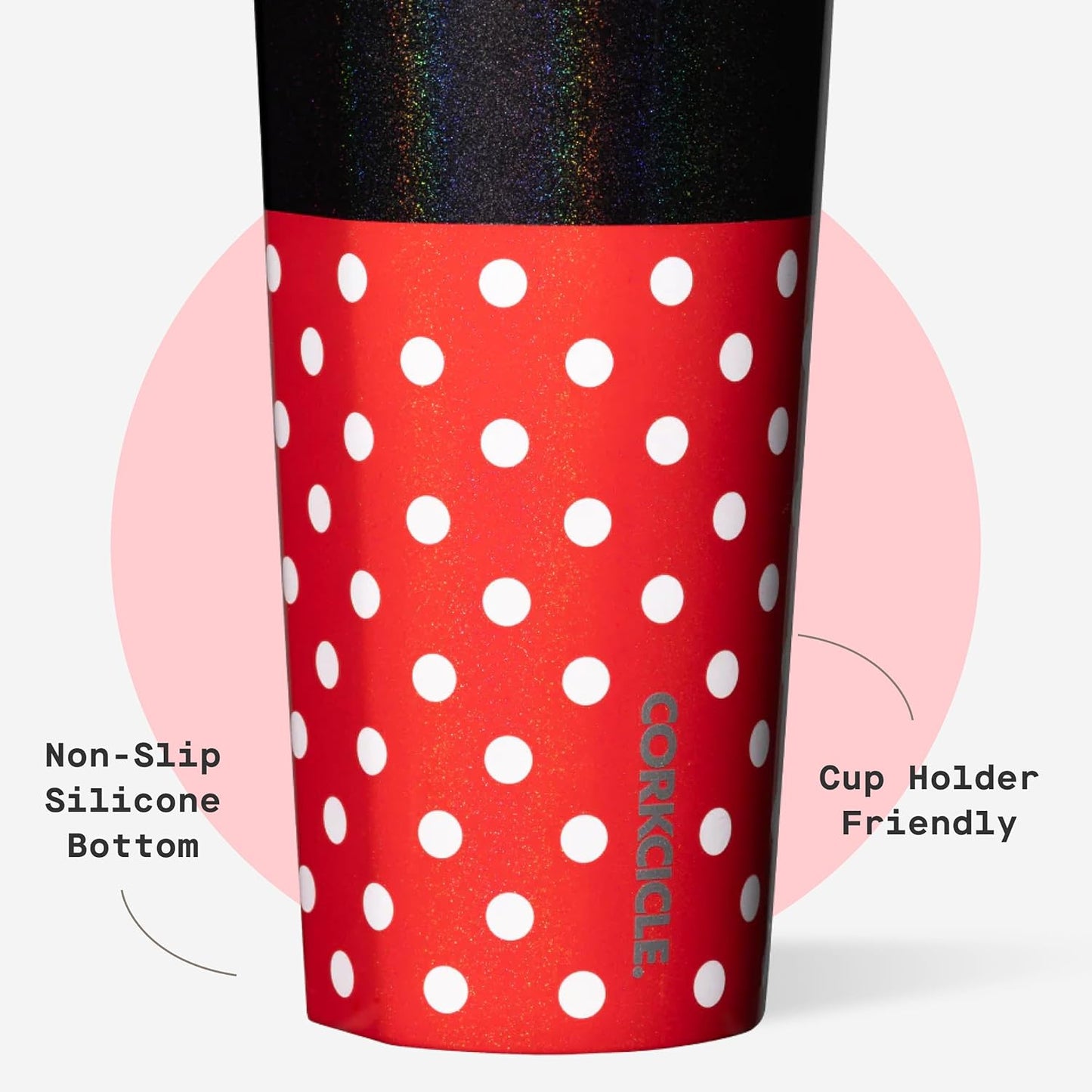 Corkcicle Vaso frío de Disney, mantiene las bebidas frías durante 12 horas, acero inoxidable con triple aislamiento, popote y tapa de rosca, regalo de verano, mantiene las bebidas frías - 24 onzas