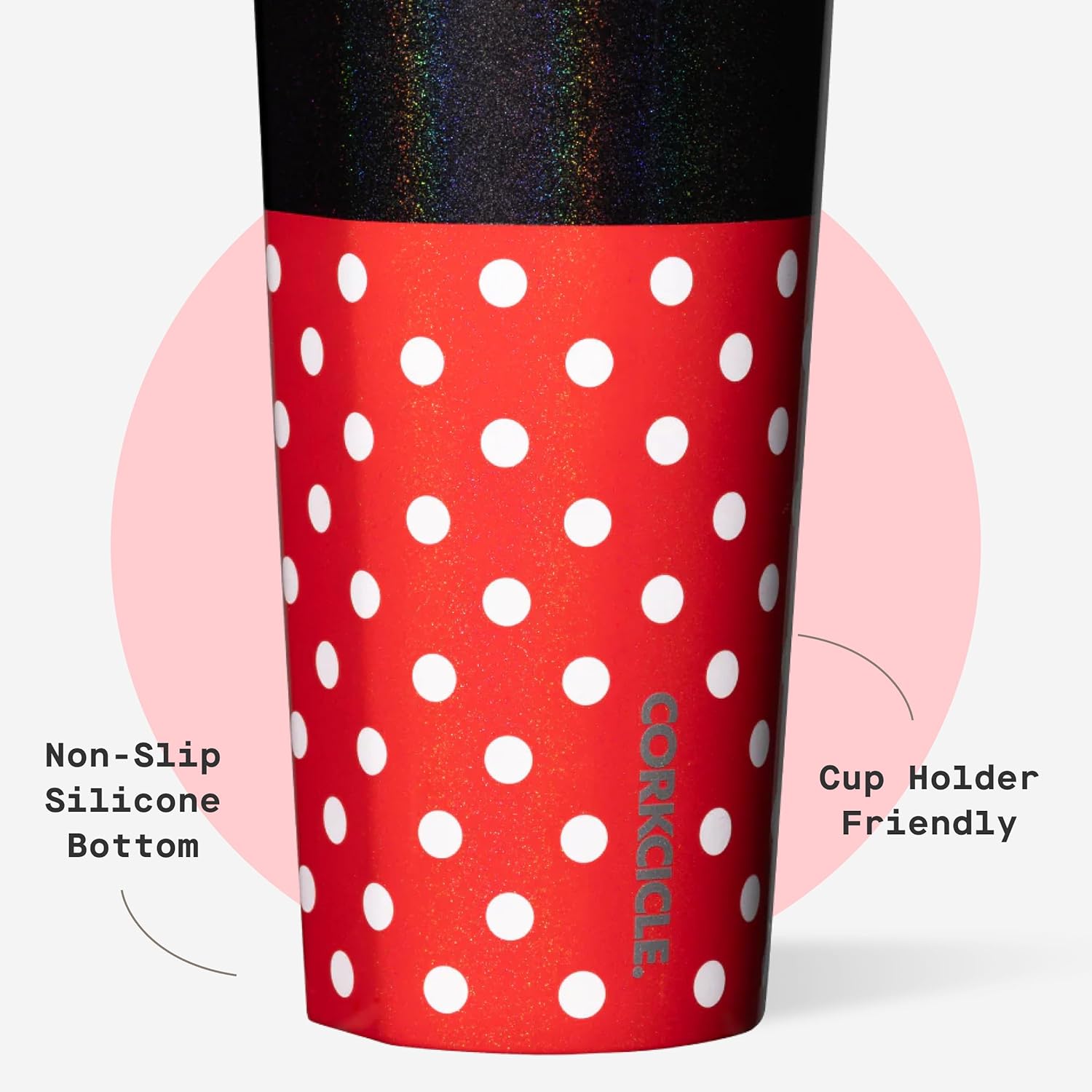 Corkcicle Vaso frío de Disney, mantiene las bebidas frías durante 12 horas, acero inoxidable con triple aislamiento, popote y tapa de rosca, regalo de verano, mantiene las bebidas frías - 24 onzas