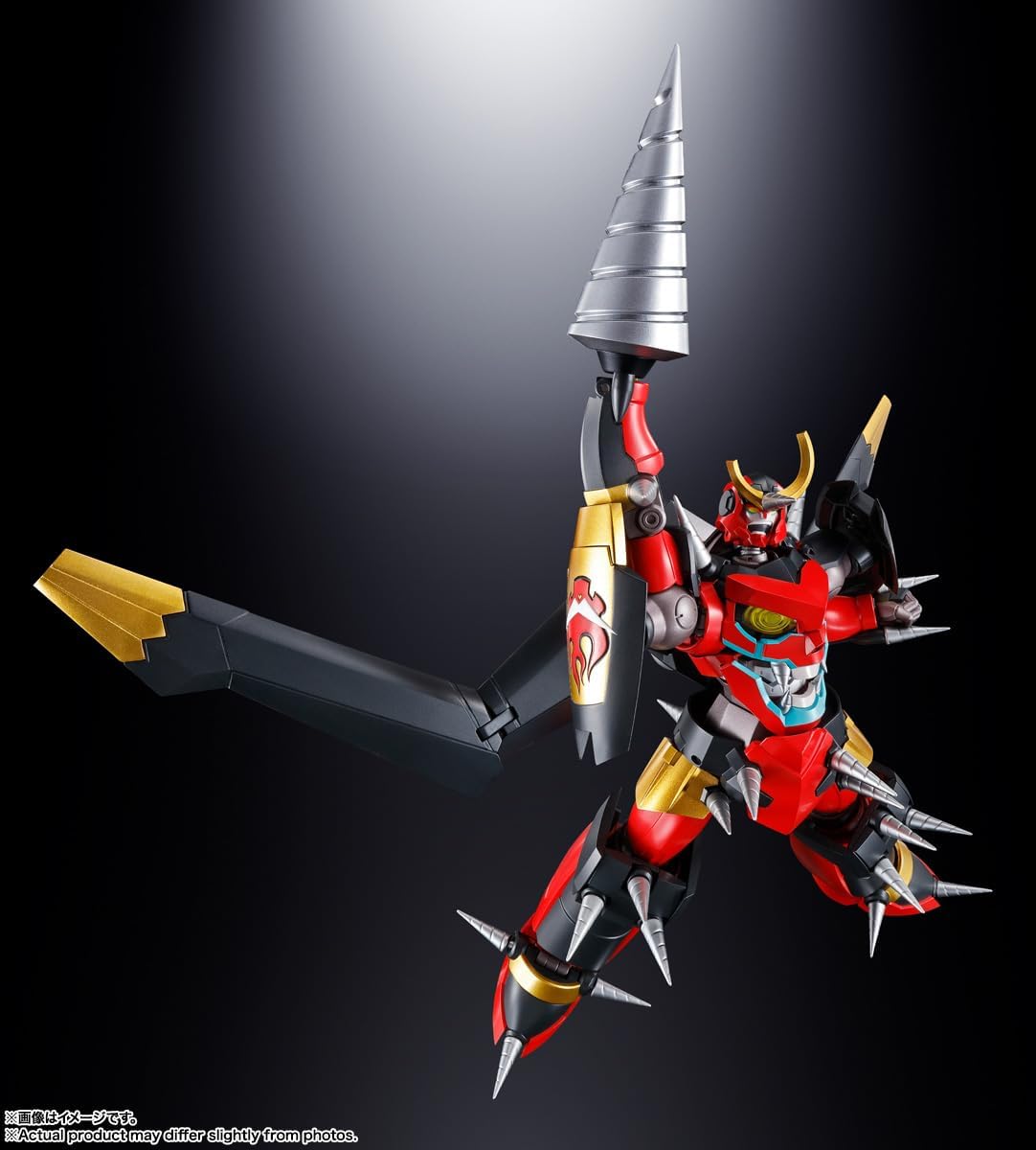 TAMASHII NATIONS Soul of Chogokin Tengen Toppa Gurren Lagann GX-107 Complete Transformation and Combination Gurren Lagann & Great Rotation Giga Drill Set Approx. 7.1 inches (180 mm); PVC & ABS