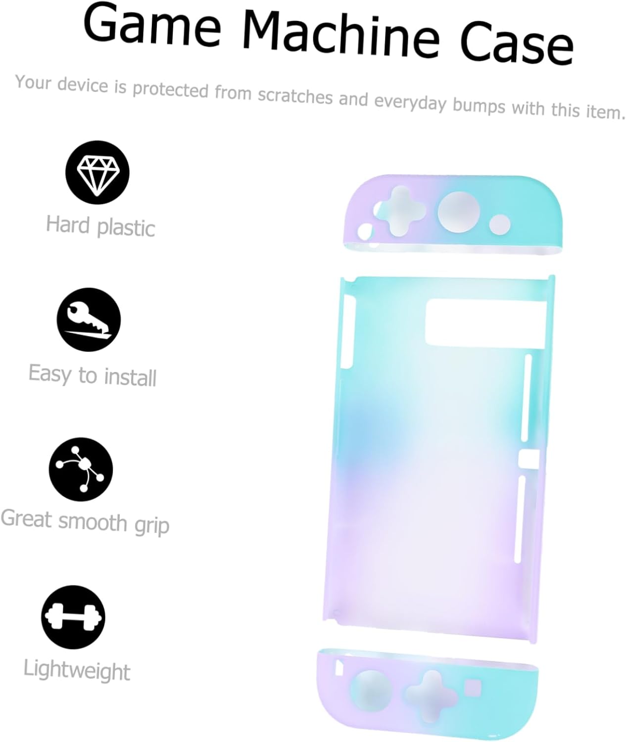 LEDMOMO ゲーム機用 グラデーション透明保護ケース 体式カバー グラデーシ