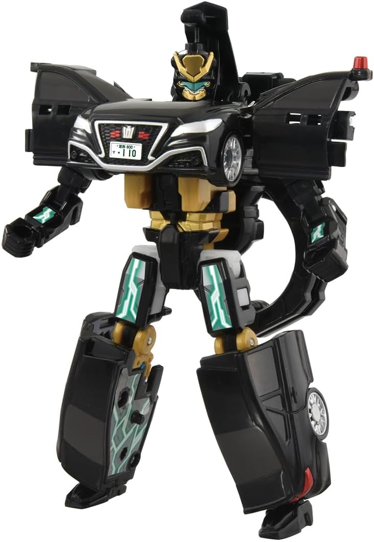 Takara Tomy Tomica Job Braver TJBDX Unite Police Braver ZERO Undercover Patrol Car & Black Bike Combination Set Mini Car Toy Ages 3 and Up