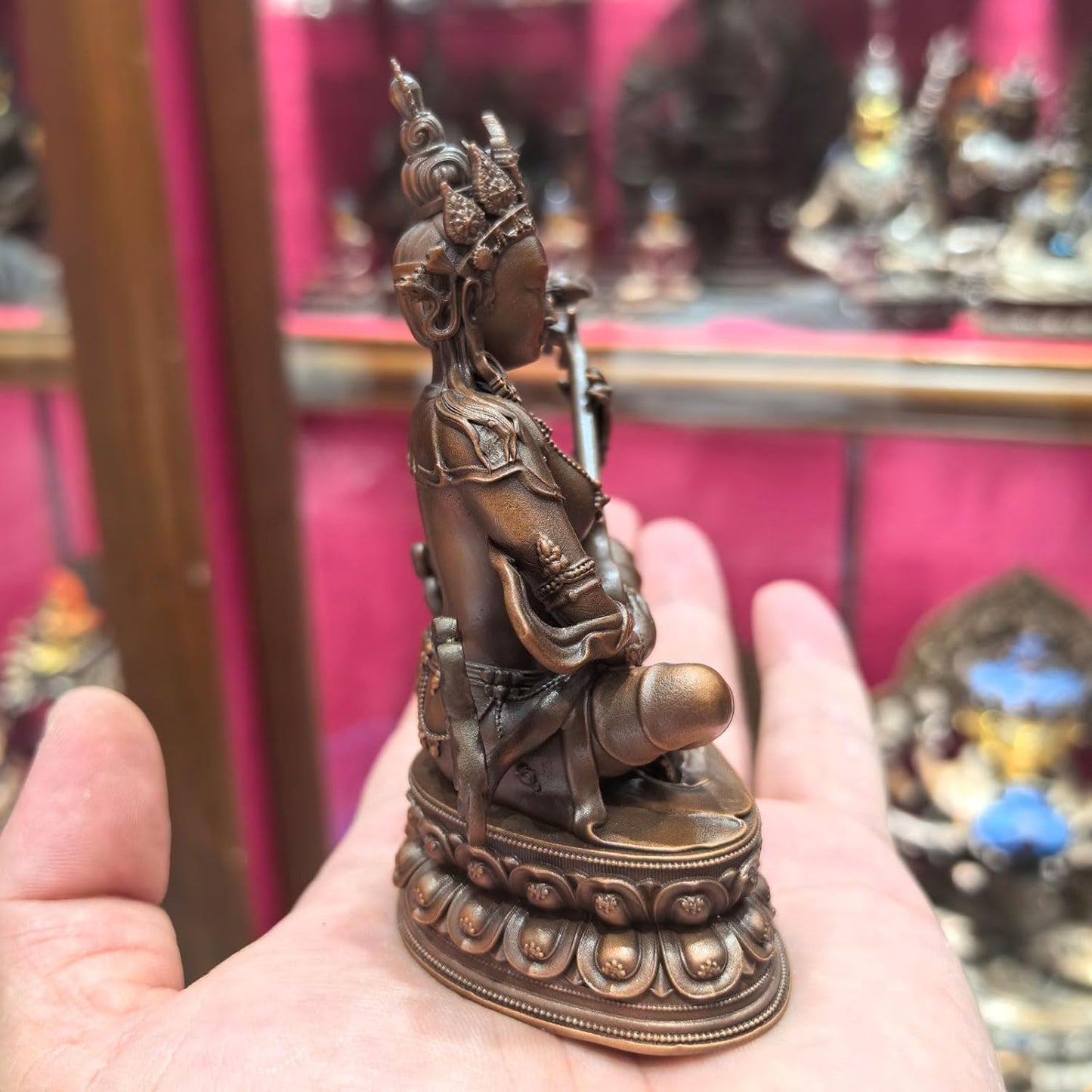 弁財天座像 真鍮銅像 七福神 インテリア置物 高さ 10cm 伝統工芸品 贈答用